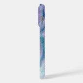 Roze Aqua Turquoise Blue Abalone Shell Patroon iPhone Hoesje (Linkerkant)