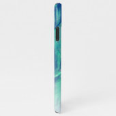 Roze Aqua Turquoise Blue Abalone Shell Patroon iPhone Hoesje (Rechterkant)