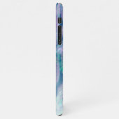Roze Aqua Turquoise Blue Abalone Shell Patroon iPhone Hoesje (Linkerkant)