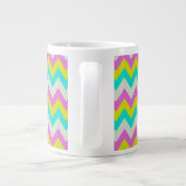 Roze Aqua Yellow Whirn Chevron Quatrefoil Monogram Grote Koffiekop (Achterkant)