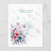 Roze Aqua Zilver Bloem Boho Lente Zomer Bruiloft (Achterkant)