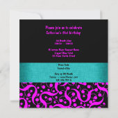 Roze aqua zwarte elegant bij elke leeftijdse vieri kaart (Achterkant)