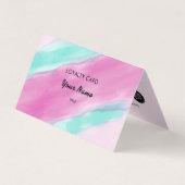 Roze Aquamarijn Waterverf Professionele Loyaliteit Visitekaartje (Voorkant)