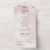 Roze Aquarel Abstract All In One Uitnodiging (Binnen)