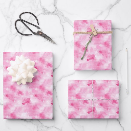Roze Aquarel Abstract  Inpakpapier Vel (Voorkant)