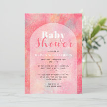 Roze Aquarel Abstract Meisjes Baby Shower