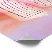 Roze Aquarel Abstracte Aangepaste Oneindige Kalend Poster (Hoek)