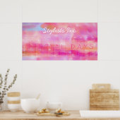 Roze Aquarel Abstracte Aangepaste Oneindige Kalend Poster (Keuken)