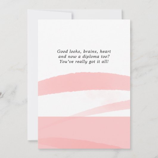 Roze Aquarel Afstudeercongratulaties 2 Foto  Kaart (Achterkant)