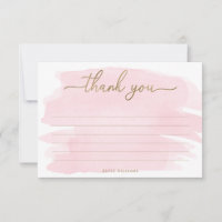 Roze Aquarel Bedankkaart