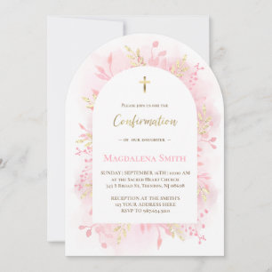 roze aquarel blad Bevestiging Kaart