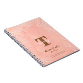Roze Aquarel Bladeren Monogram Bijbelstudie Notitieboek (Rechterzijde)