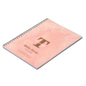 Roze Aquarel Bladeren Monogram Bijbelstudie Notitieboek (Linkerzijde)