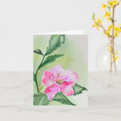 Roze aquarel bloem aanpasbaar kaart (Gele Bloem)