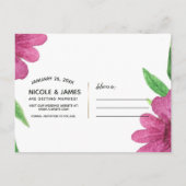 Roze Aquarel Bloem Bloemend Water sparen Datum Aankondigingskaart (Achterkant)