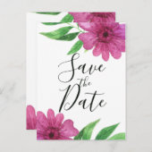 Roze Aquarel Bloem Bloemend Water Spring Bewaar de Aankondigingskaart (Voorkant / Achterkant)