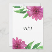 Roze Aquarel Bloem Bloemrijke Voorjaarsbruiloft Kaart (Achterkant)