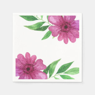 Roze Aquarel Bloem Bloemstuk Lente Bruids Shower Servetten