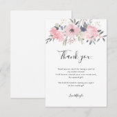 Roze Aquarel Bloem Bruidscadeau Bedankkaart (Voorkant / Achterkant)