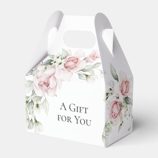 Roze Aquarel Bloem Een Cadeau Voor Jou Bedankdoosjes (Voorkant Zijde)