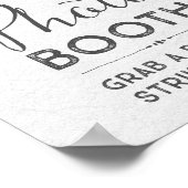 Roze Aquarel Bloem Foto Booth Huwelijksbord Poster (Hoek)