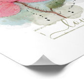 Roze Aquarel Bloem Liefde Poster (Hoek)