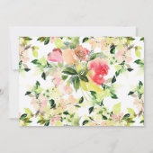 Roze Aquarel Bloem Motief - Bewaar de Datum Save The Date (Achterkant)