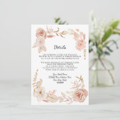 Roze Aquarel Bloem Motief Terracotta Details n Hot Kaart (Staand voorkant)