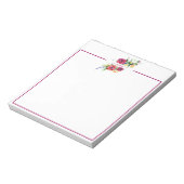 Roze aquarel bloem persoonlijk  notitieblok (Linkerzijde)