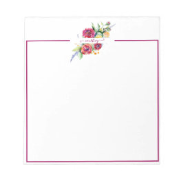 Roze aquarel bloem persoonlijk  notitieblok