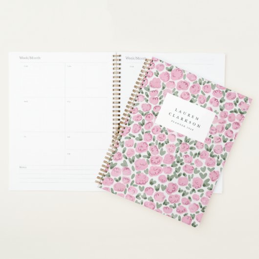 Roze Aquarel Bloem Planner (Display)