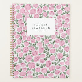 Roze Aquarel Bloem Planner