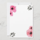 Roze aquarel bloem trouwkaart kaart (Achterkant)