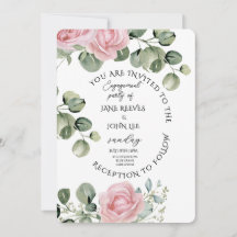 Roze Aquarel Bloemachtig Verlovingsfeest