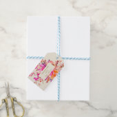 Roze Aquarel Bloemachtige Trouw Aangepaste Dank Je Cadeaulabel (Met Touw)