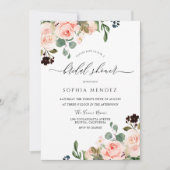 Roze Aquarel Bloemachtige Trouw Bruids Bruiloft Kaart (Voorkant)