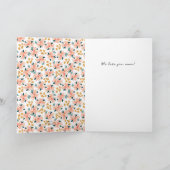 Roze Aquarel Bloemementuin 4 Foto Moederdag Kaart (Binnen)