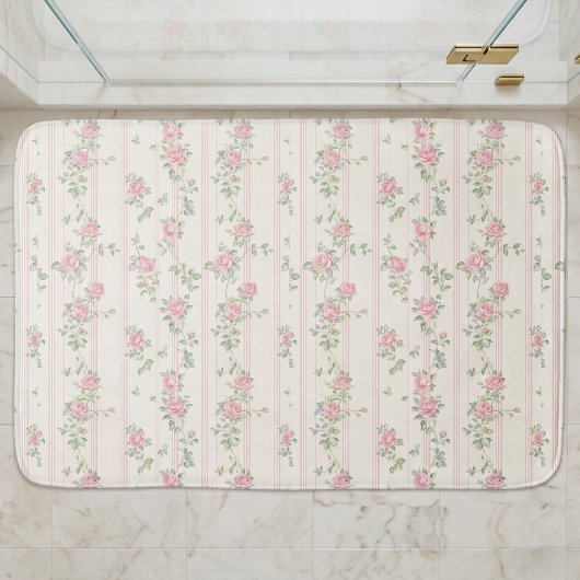 Roze Aquarel Bloemen Badmat
