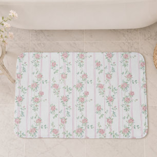 Roze Aquarel Bloemen Badmat