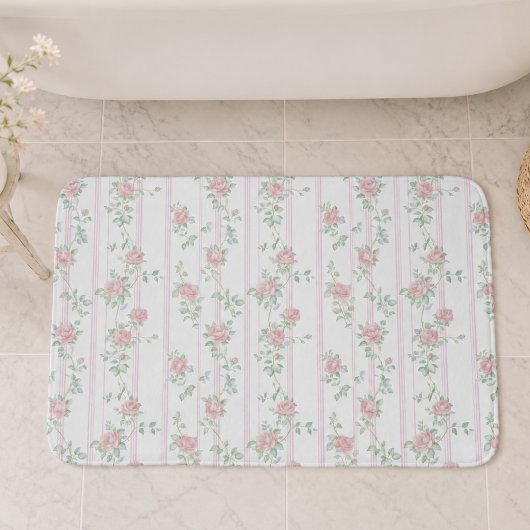 Roze Aquarel Bloemen Badmat