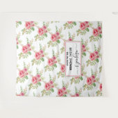 Roze aquarel bloemen bloem bruiloft feest wandkleed (Voorkant (horizontaal))