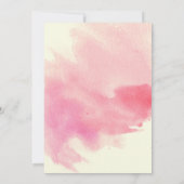 Roze aquarel bloemen bloemrijke boho bruiloft kaart (Achterkant)