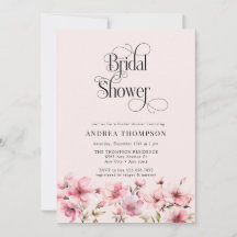 Roze Aquarel Bloemen Bruidsdouche