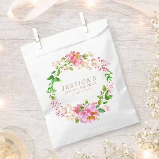 Roze Aquarel Bloemen Bruiloft Custom  Bedankzakje (Geknipt)