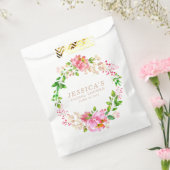 Roze Aquarel Bloemen Bruiloft Custom  Bedankzakje (Gezegeld)