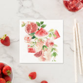 Roze Aquarel Bloemen en Vruchten Servet (Insitu)