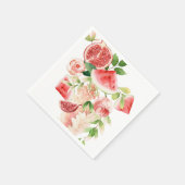 Roze Aquarel Bloemen en Vruchten Servet (Hoek)