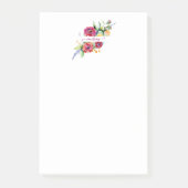 Roze aquarel bloemen gepersonaliseerd post-it® notes (Voorkant)