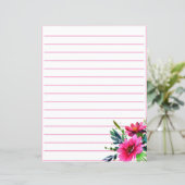 Roze aquarel bloemen gevoerd (Staand voorkant)