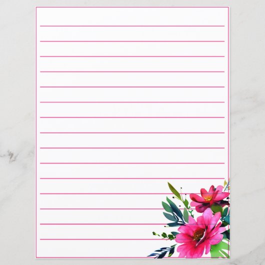 Roze aquarel bloemen gevoerd (Voorkant)